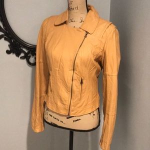 Guess tan leather jacket
